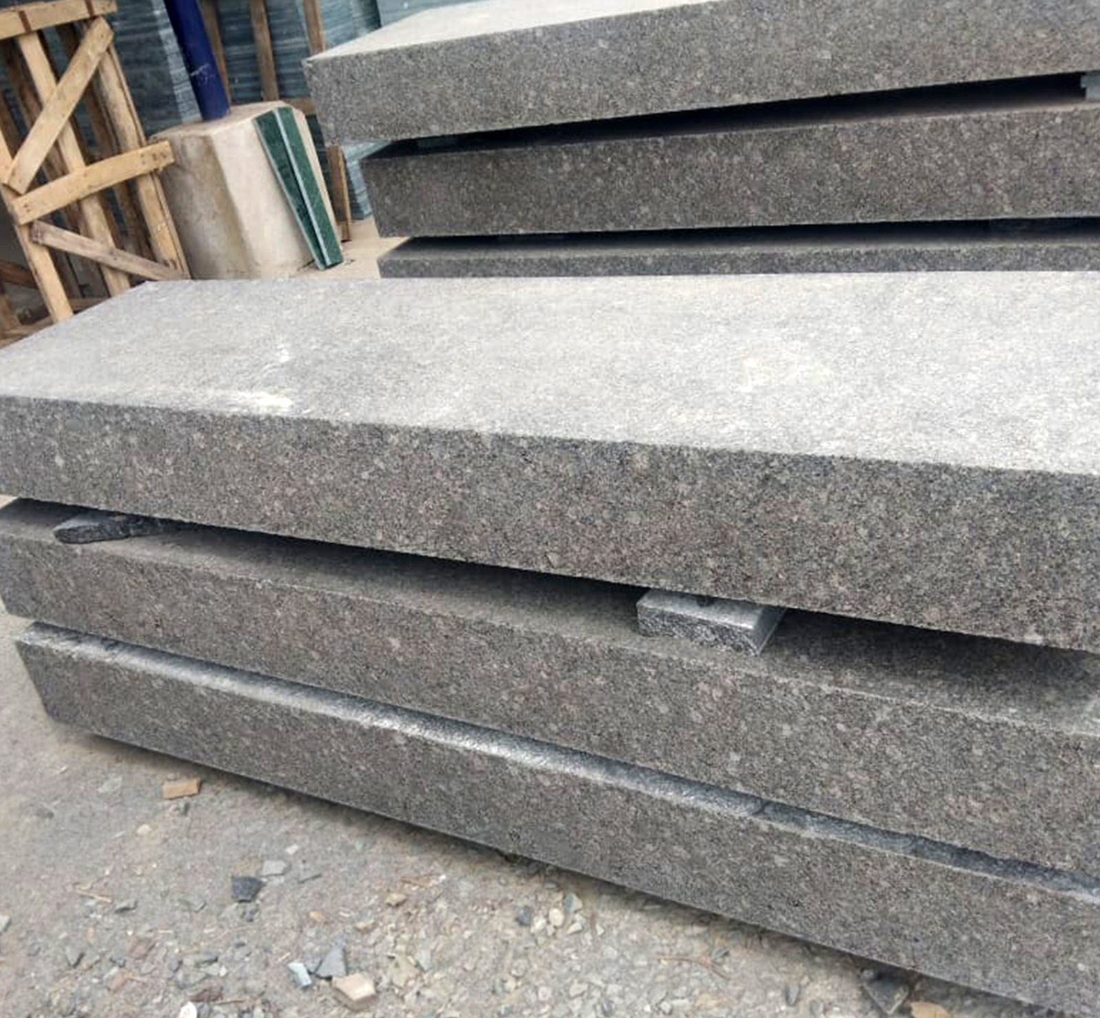 Black galaxy granite flamed finish