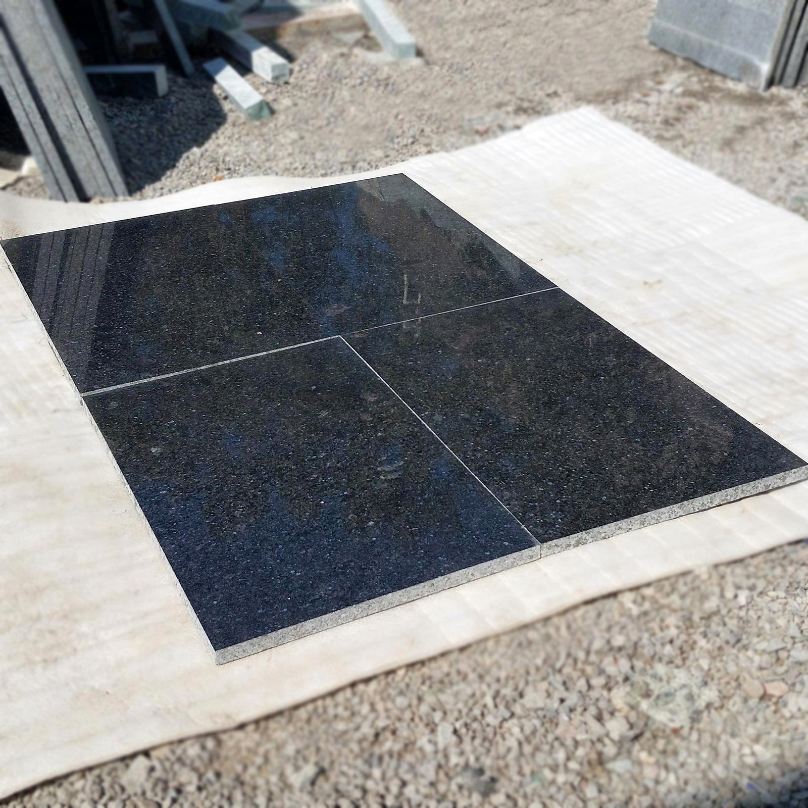 Black galaxy granite tiles