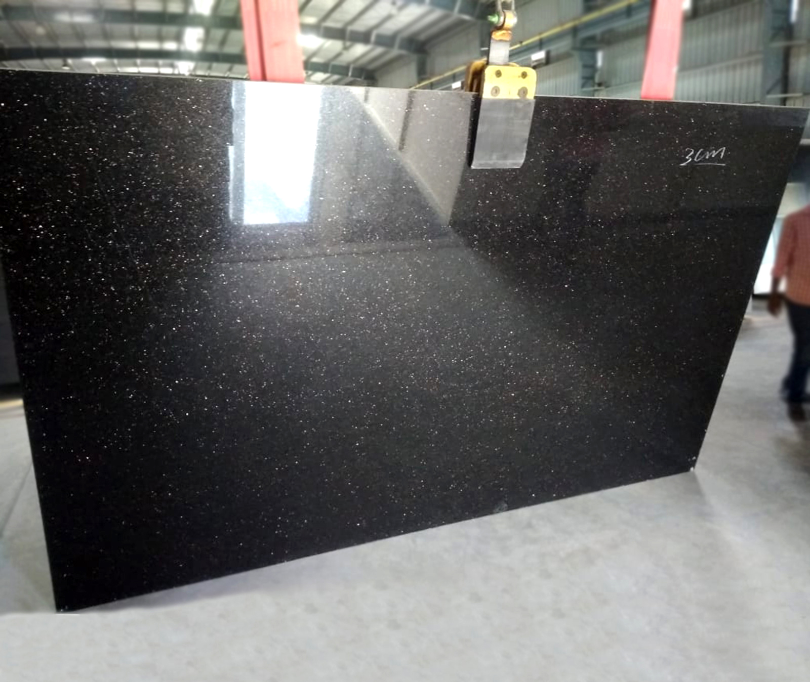 Black galaxy granite gangsaw slab