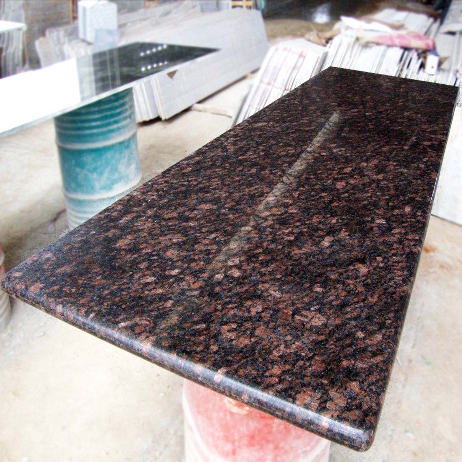 Tan brown granite countertop