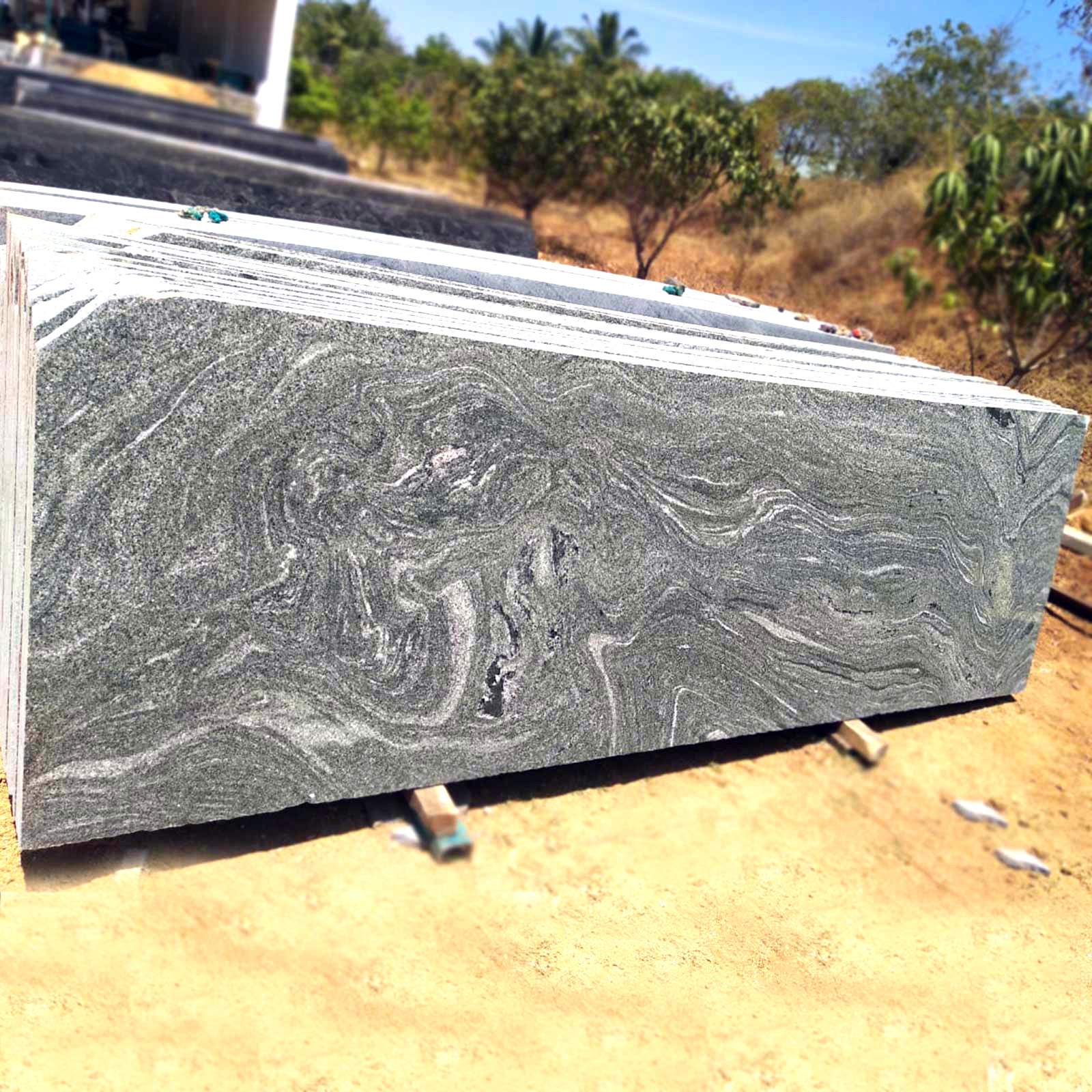 Kuppam green granite cutter slabs