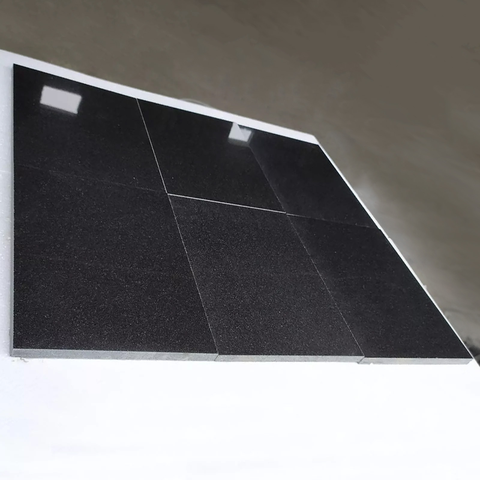 Black premium tile polished