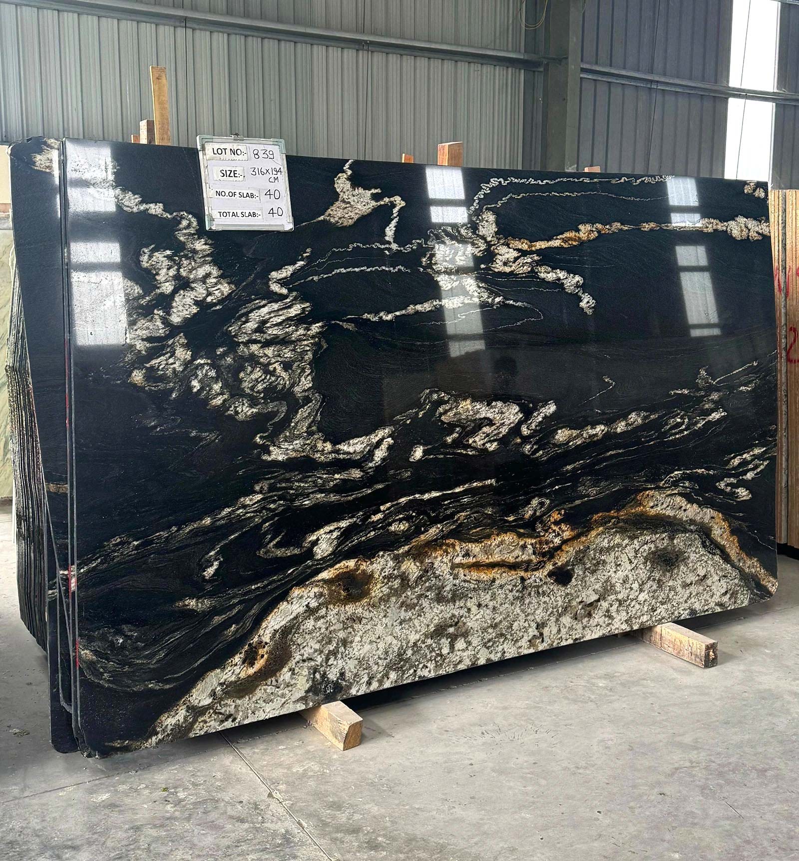 Titanium gold gangsaw slabs