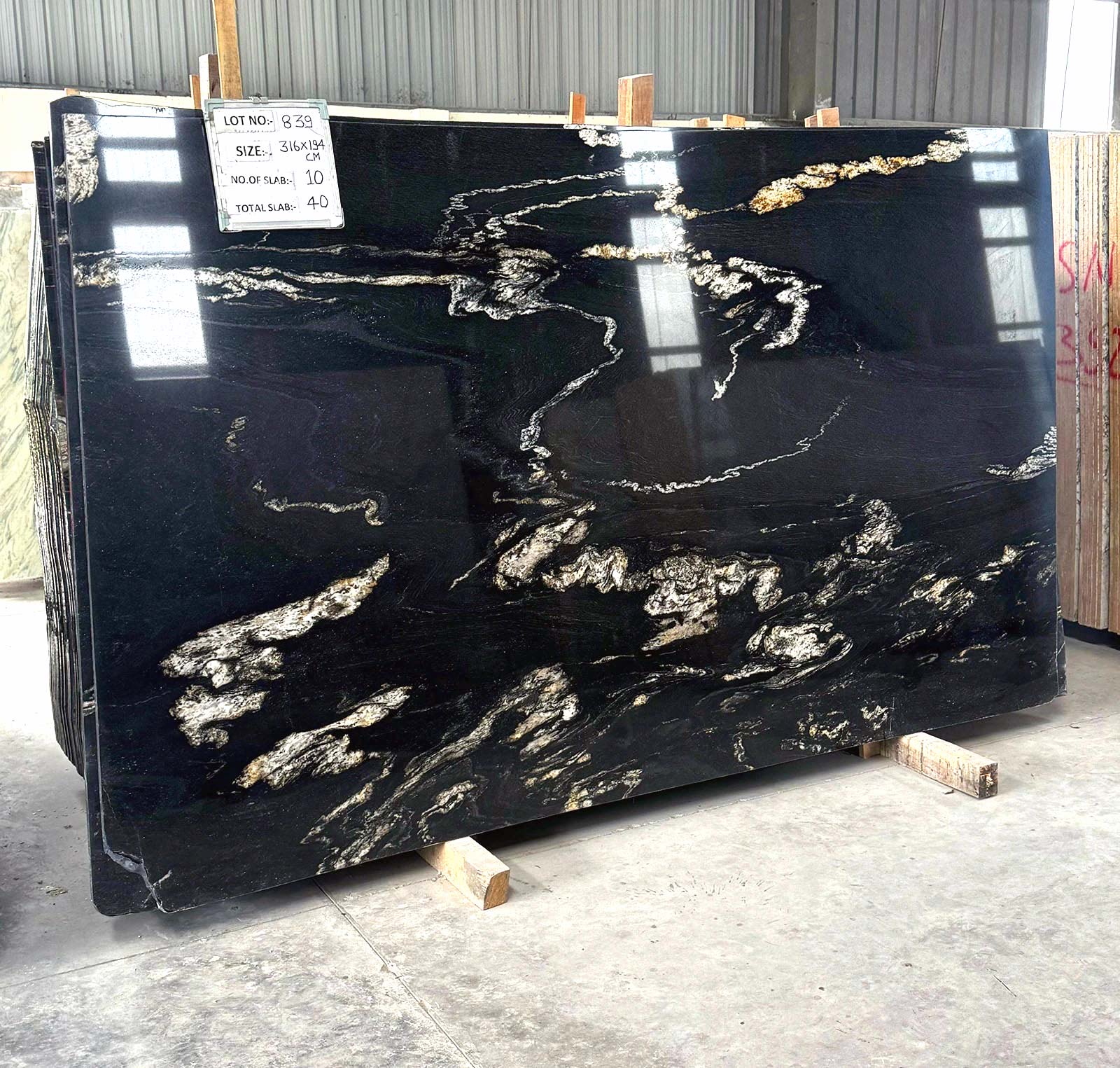 Titanium gold granite gangsaw slabs