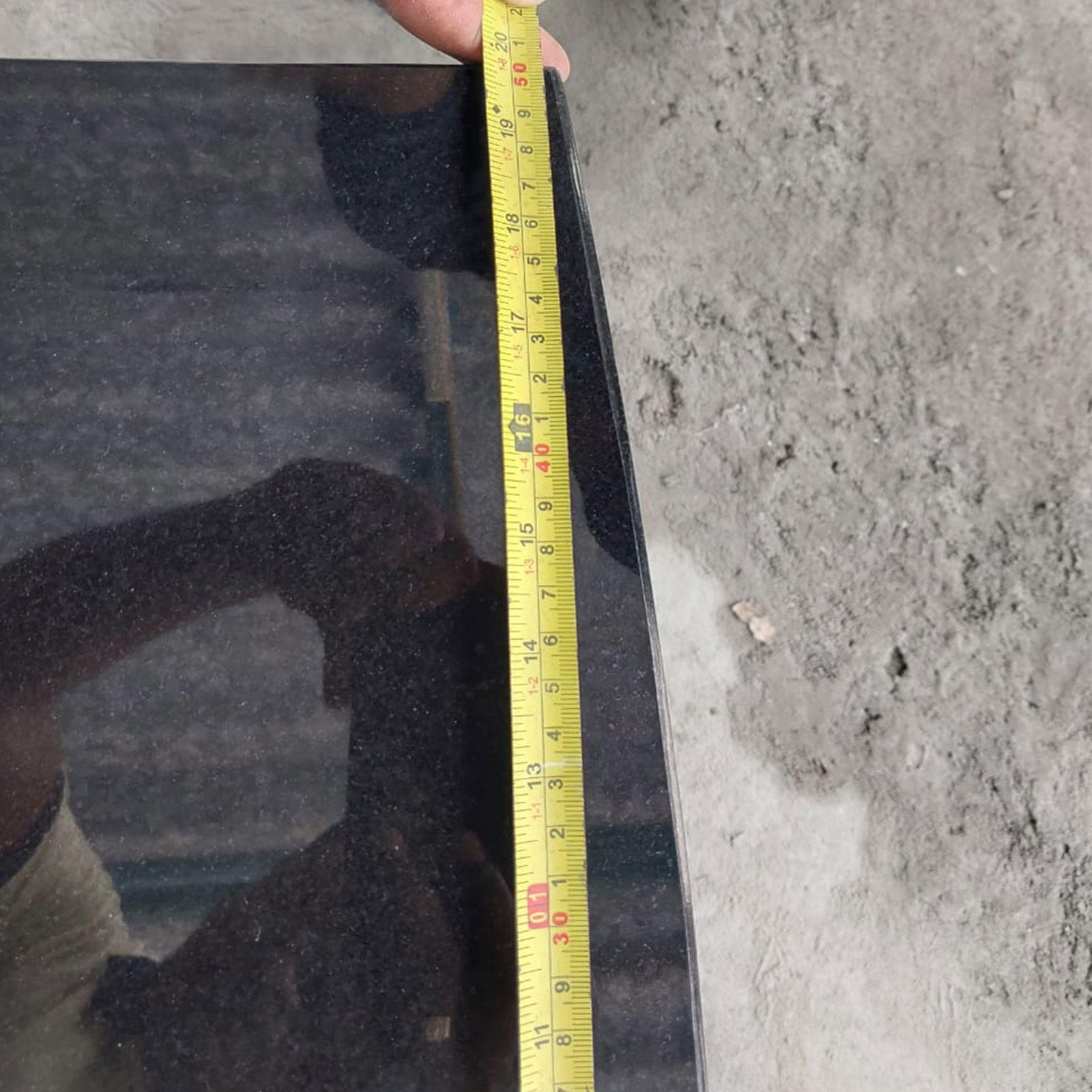 Absolute black granite cube inspection