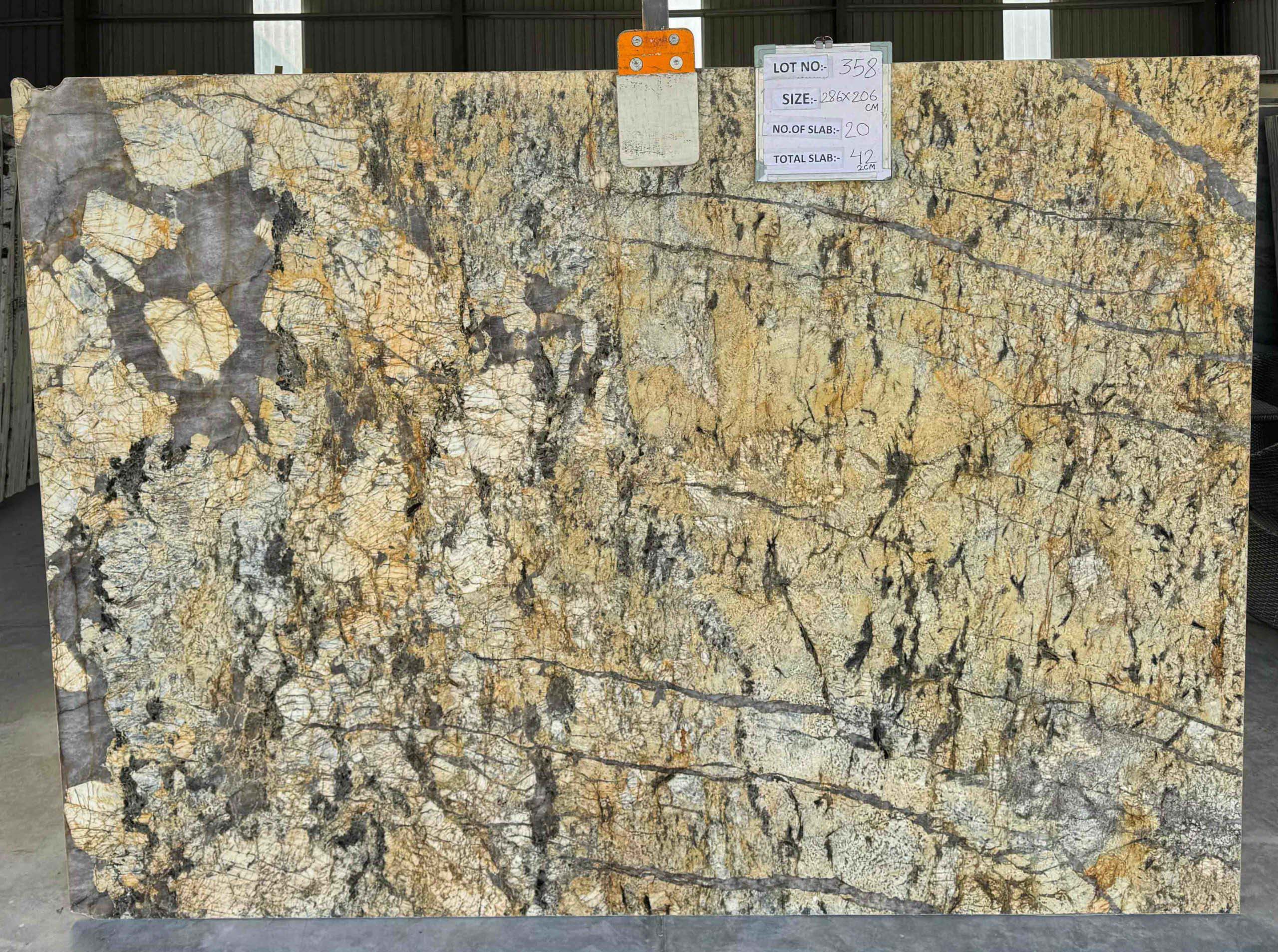 Exotic gold granite gangsaw slab