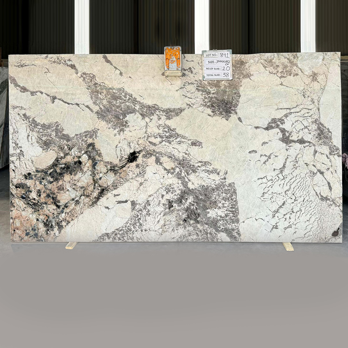 Alabaster white gangsaw slab