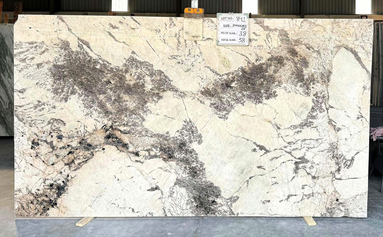 Alabaster white granite gangsaw slab