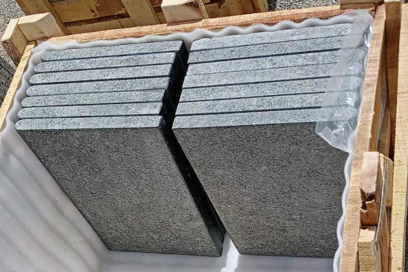Granite pool coping crate stuffing