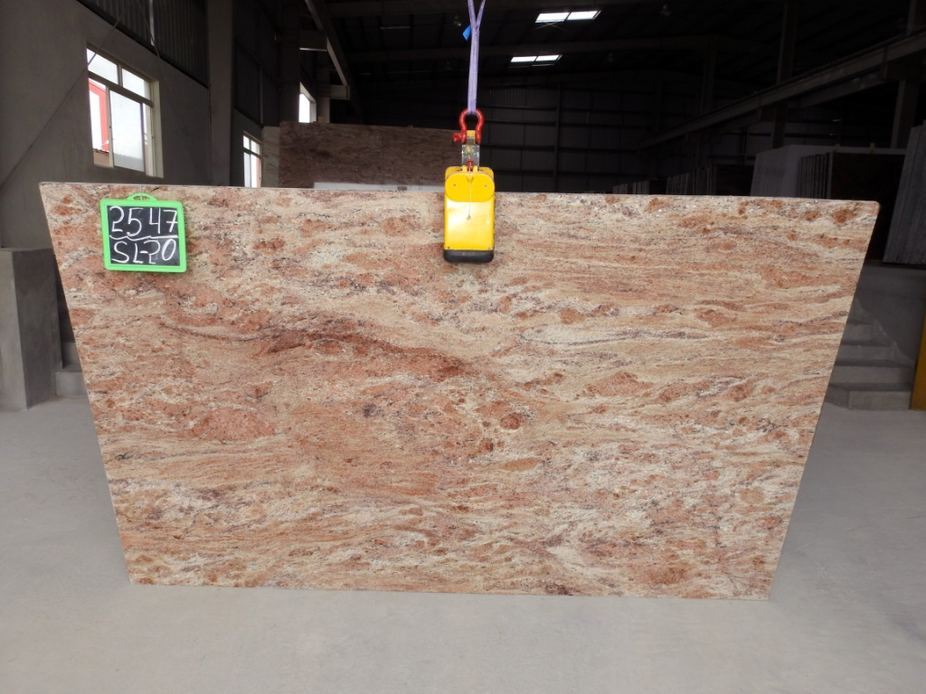 Rose wood granite gangsaw slab