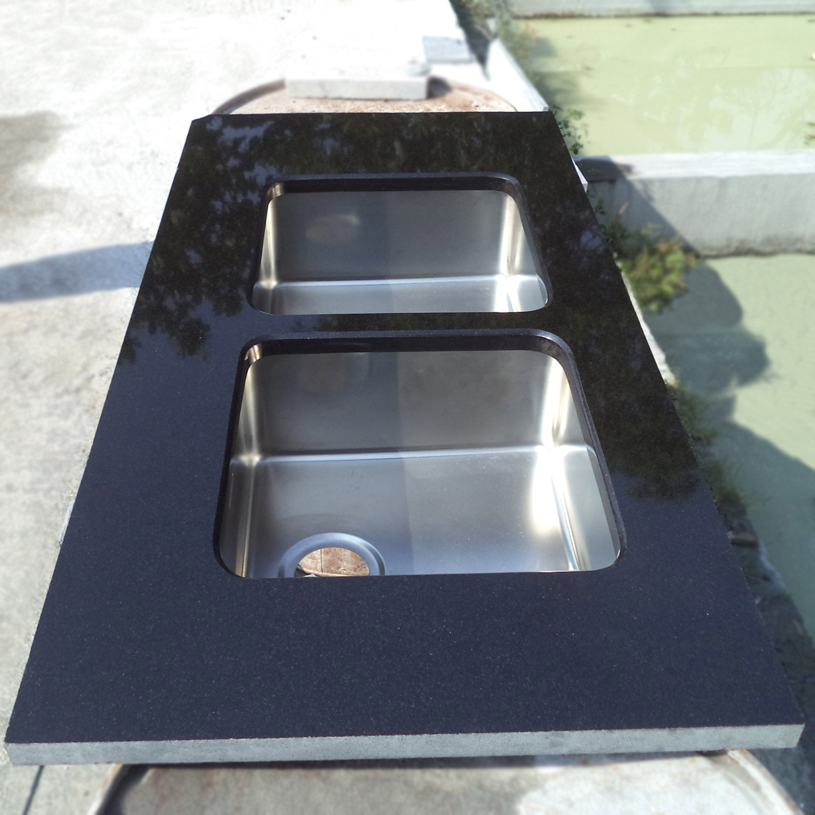 Abs black granite countertop sink cutting