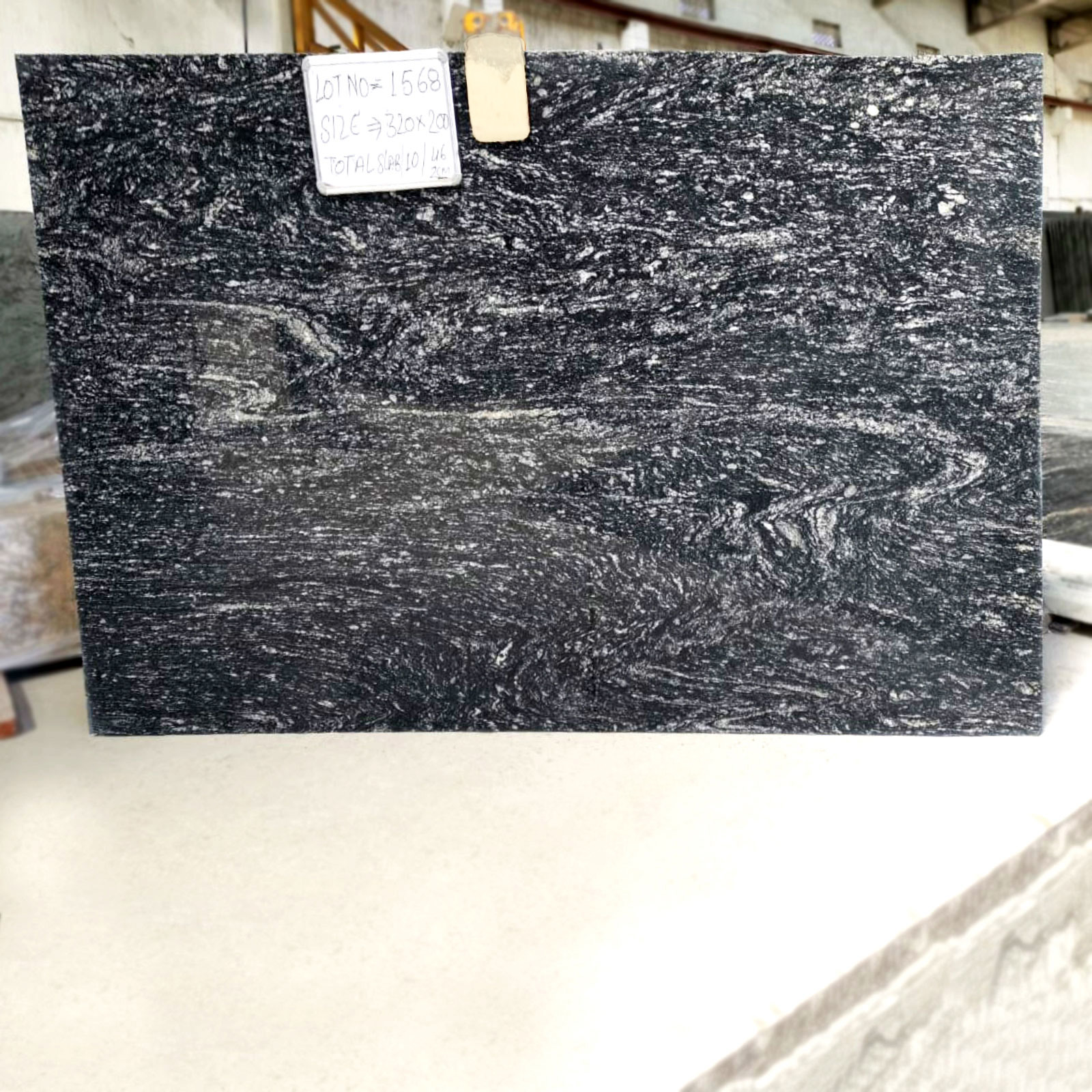 Black Marcino granite gangsaw slab