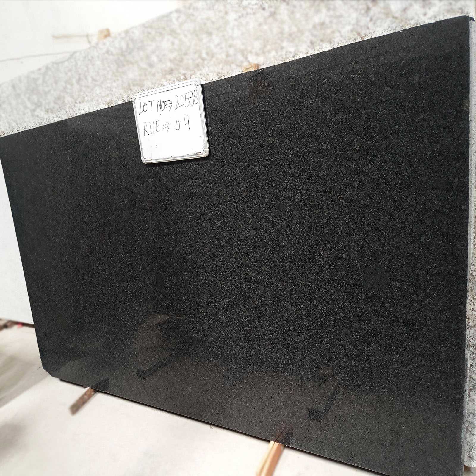 Black galaxy granite slab