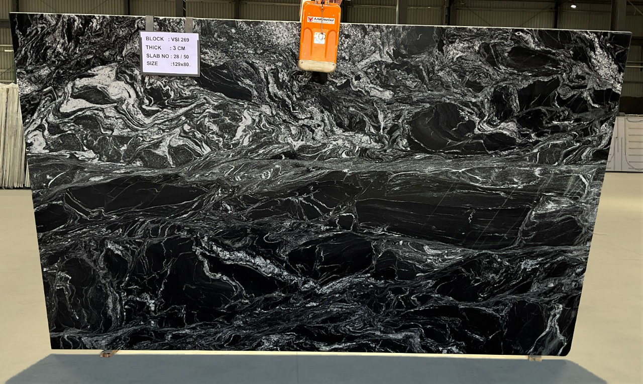 Black forest granite gangsaw slab