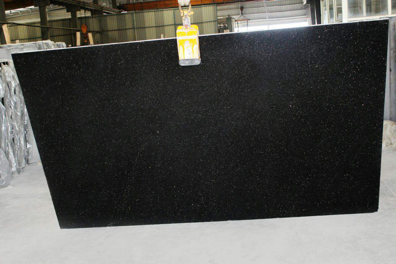 Black galaxy granite gangsaw slab