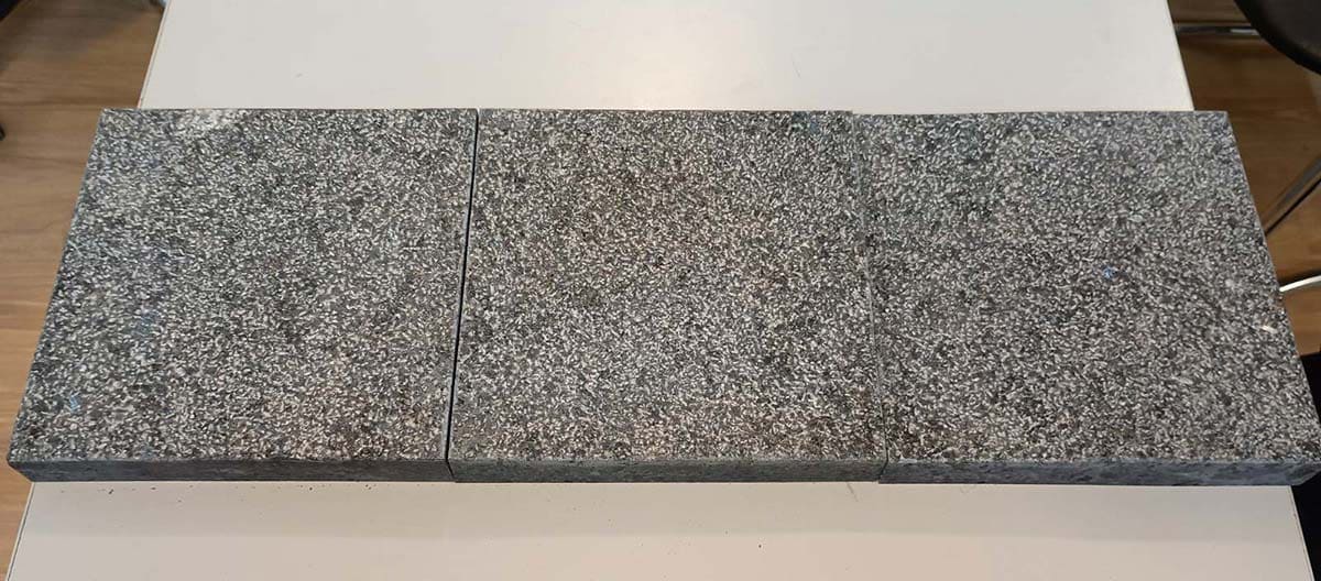 Black galaxy granite tile in Bush hammered finish