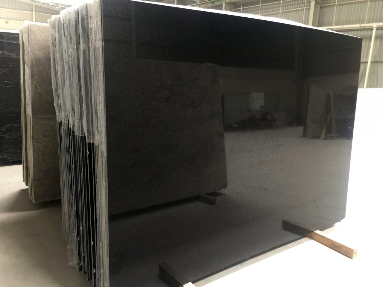 Jet black granite