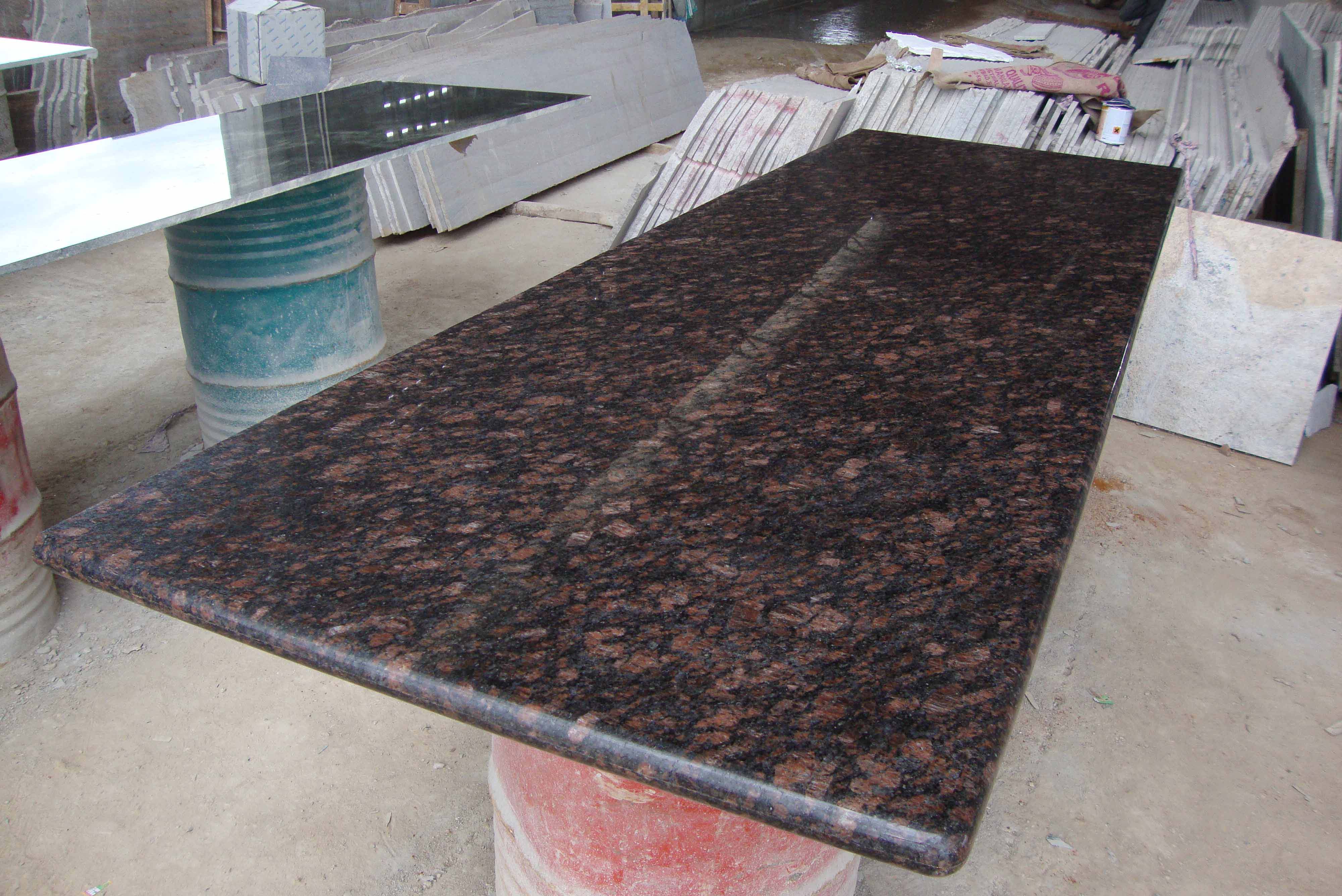 Tan brown granite countertop