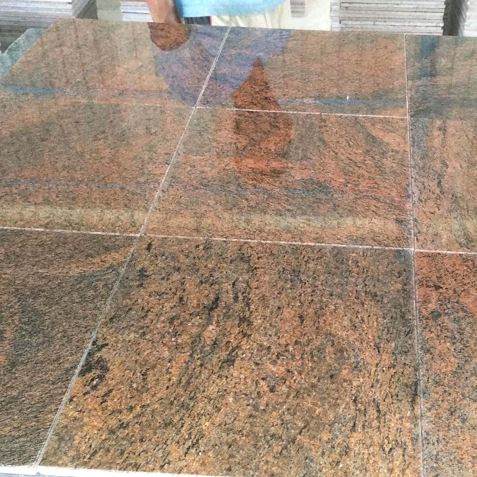 Red multicolor granite tile