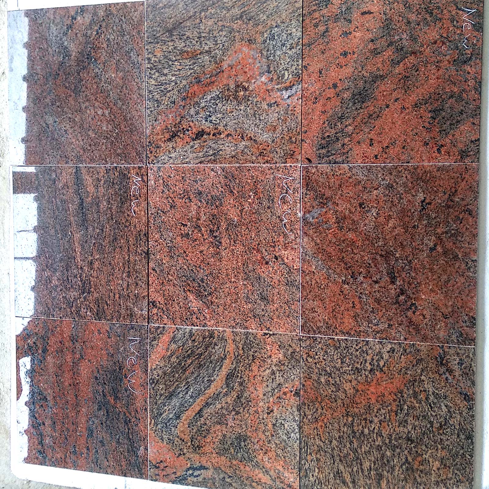 Red multicolor tiles