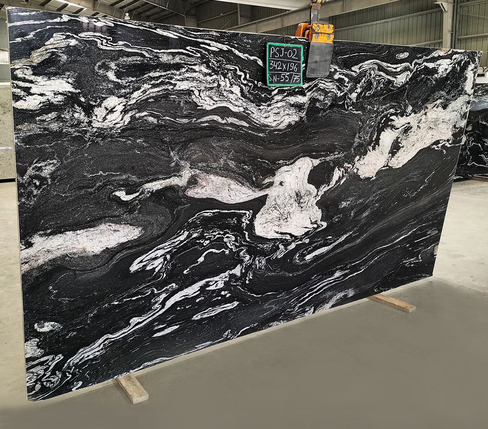 Titanium black granite slab