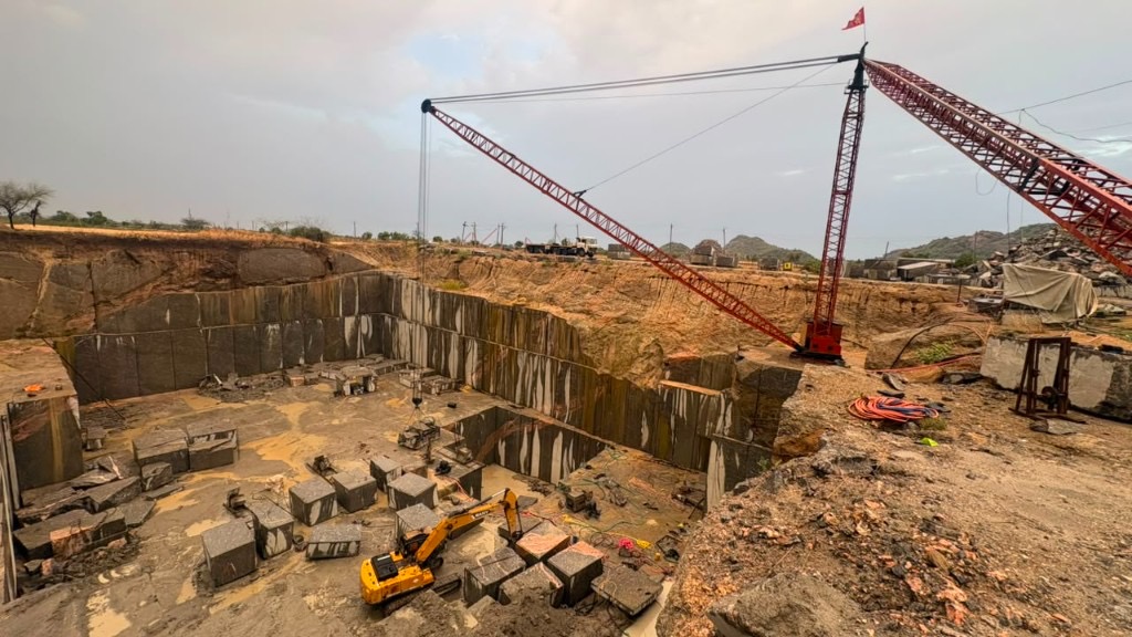 Silky brown granite quarry